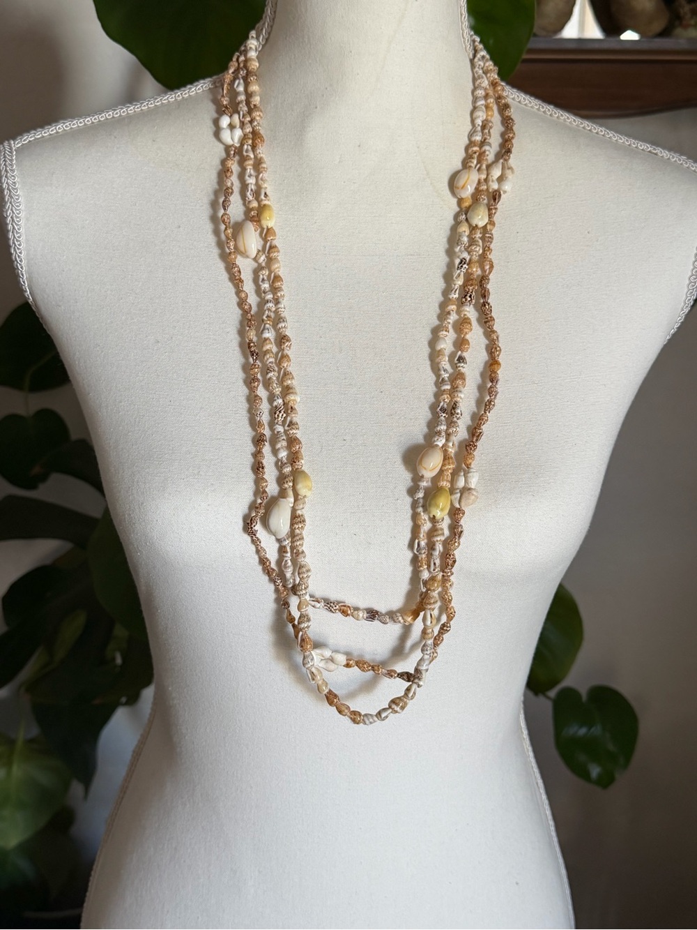 Vintage 60’s Hawaiian Nassa & Cowrie Shell Lei Necklace Set of 3